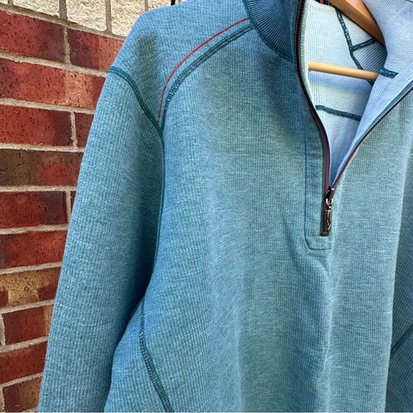 Tommy Bahama Reversible 1/4 Zip Sweatshirt Resort Vacation Lounge Beach Casual - Picture 14 of 16